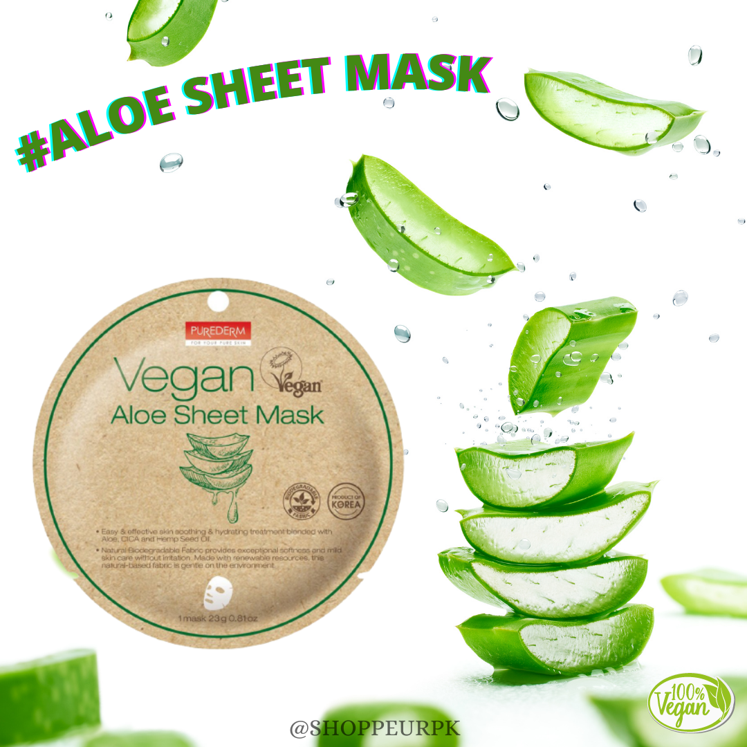 Purederm Vegan Aloe Sheet Mask - Shoppeurpk