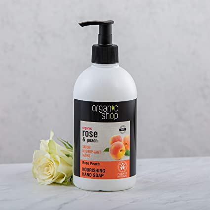 Organic Shop Nourishing Hand Soap Rose Peach - Shoppeurpk